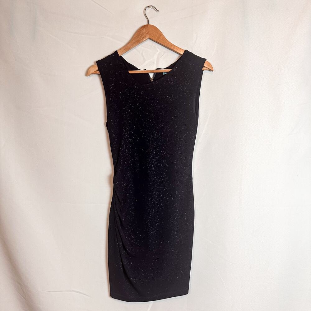 ALICE + OLIVIA Navy Blue Bodycon Glitter Shift Dress Sz. 4 - Picture 3 of 7